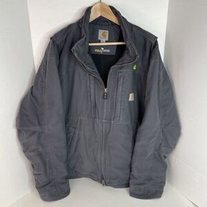 Carhartt Full Swing Jacket 2XL, Grey Quick Duck Coat, Full Zip